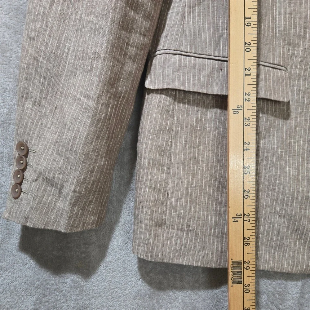 Linen Blazer 44R Neutral Coastal Beachy Wedding Sport Coat Quiet Luxury Classic